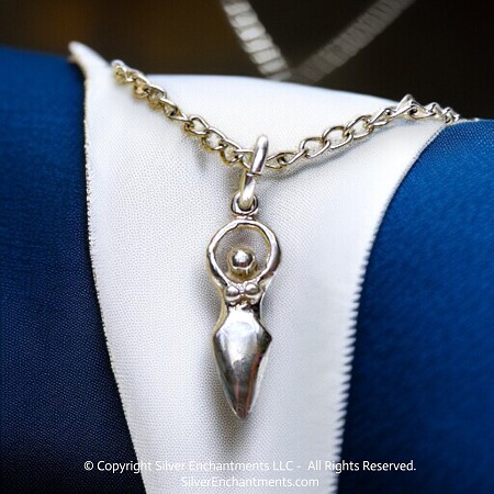 Sterling Silver Small Lunar Goddess Charm 