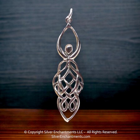 Sterling Silver Celtic Goddess Pendant 