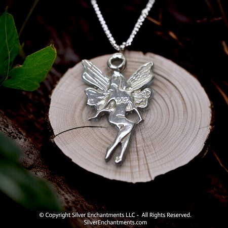 Sterling Silver Petite Nude Fairy Charm 
