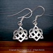 Sterling Silver Celtic Triquetra Heart Wedding Earrings 