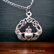 Sterling Silver Celtic Claddagh Necklace Irish Love Symbol Hand Heart Wedding Jewelry 