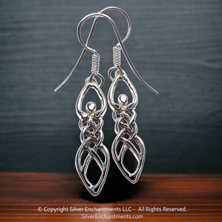 Sterling Silver Celtic Goddess Earrings 