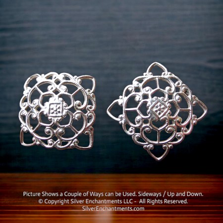 Sterling Silver Victorian Filigree Jewelry Finding 