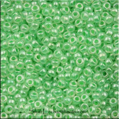 15/0 Miyuki Mint Green Ceylon Seed Beads 