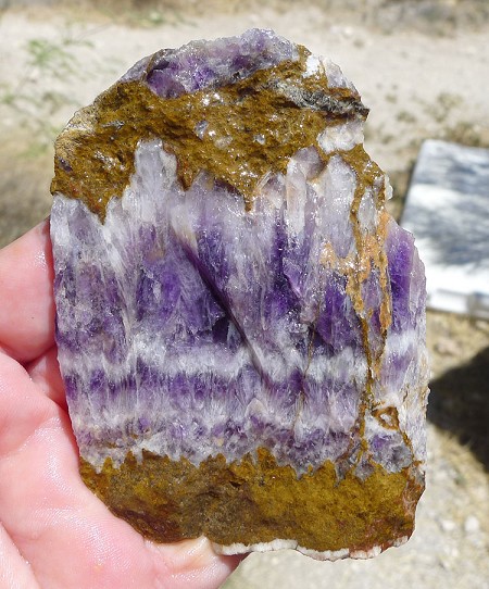 Chevron Amethyst End Cut Slab, Morrocan Royal Purple 