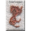 Solid Copper Celtic Greyhound Pendant 