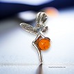 Sterling Silver Fairy Pendant with Baltic Amber 