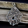 Large Sterling Silver Spider Web Pendant 