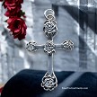 Gothic Sterling Silver Rose Cross Necklace Pendant 