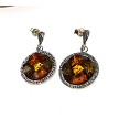 Sterling Silver Baltic Amber Celticf Earrings 