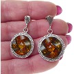 Sterling Silver and Triple Baltic Amber Celtic Post Earrings 