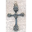 Sterling Silver Rose Cross Pendant 