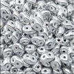 Czech SuperDuo Beads, Metallic Silver 