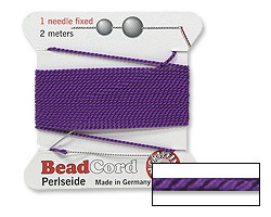 Griffin 100% Silk Bead Cord Size 2, Amethyst Purple 