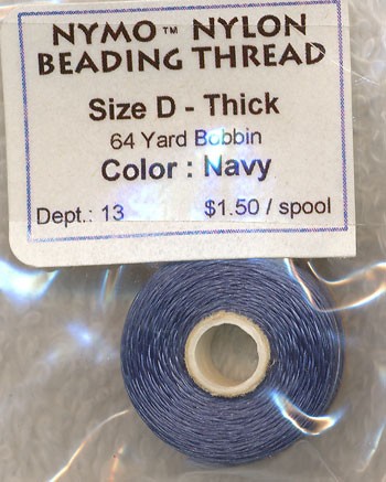 Nymo Nylon Beading Thread, Navy Size D 