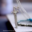3D Sterling Silver Dagger Charm 